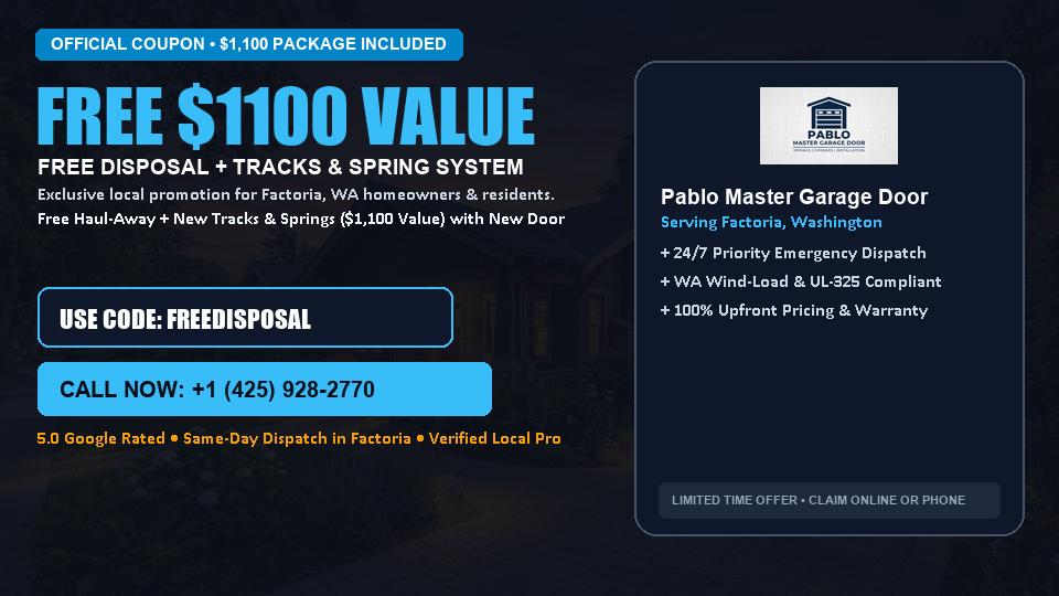 Pablo Master Garage Door FREE Haul-Away & Heavy-Duty Tracks with New Door